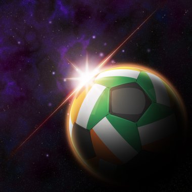 Fildişi Sahili bayrağı 3d futbol topu