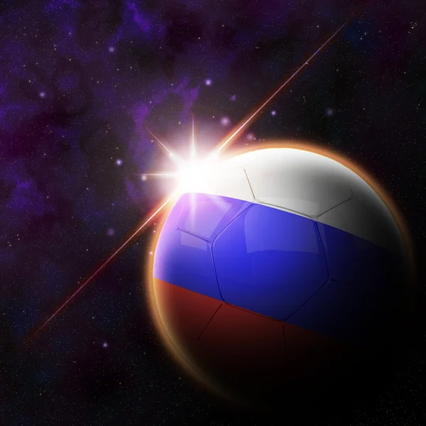 Russia Flag on 3d football ball — Stock Photo, Image