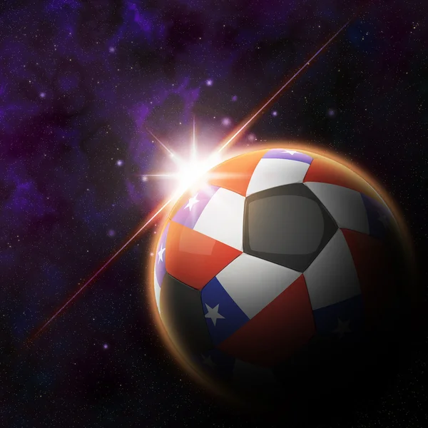 Флаг Чили на 3-м футбольном мяче — стоковое фото