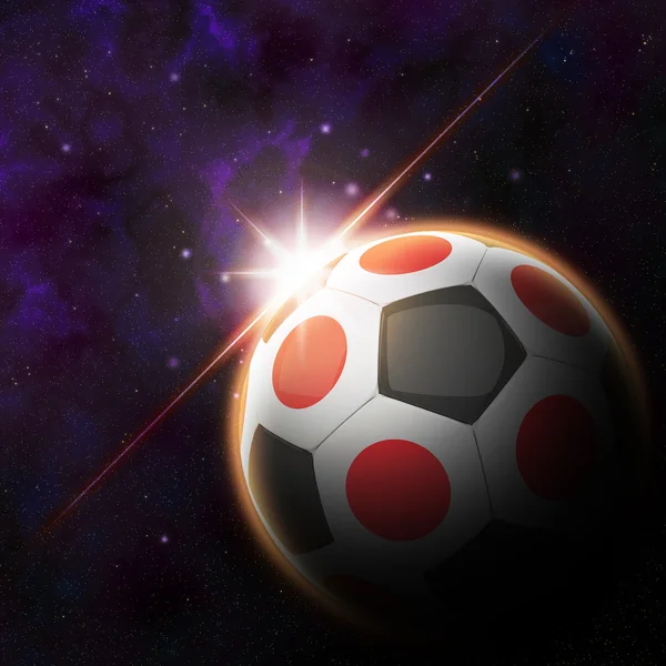 Japon Drapeau sur le ballon de football 3d — Photo