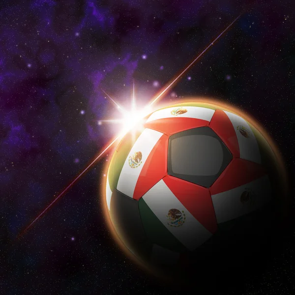 Mexikói zászló a 3D-s futball — Stock Fotó