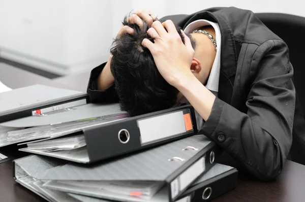 Thoughtful or stressful businessman — Stock Photo, Image