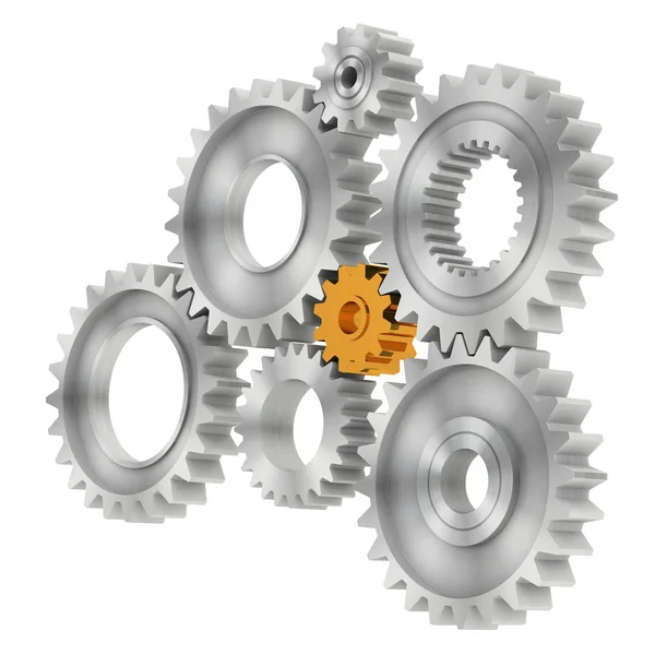 Silver gears — Stockfoto