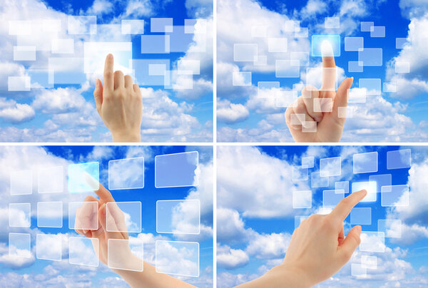 Set of cloud computing concept