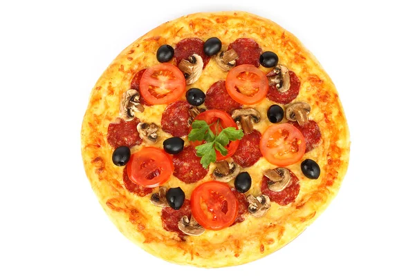 Salami-Pizza — Stockfoto