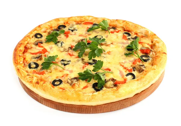Pizza sobre blanco —  Fotos de Stock