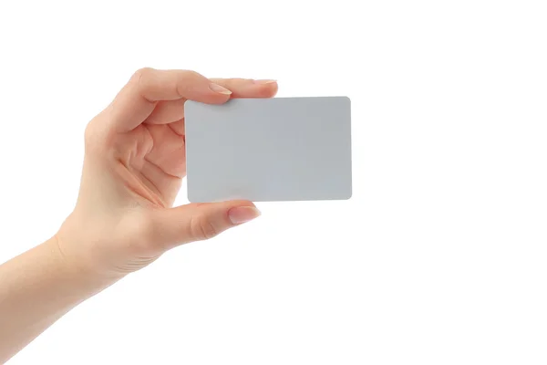 Hand holds charge card — Stock Photo, Image