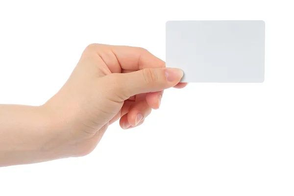 Hand holds charge card — Stock Photo, Image