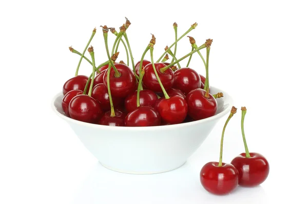 Bowl of sweet cherries — Stock Photo, Image