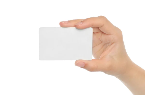 Hand holds charge card — Stock Photo, Image