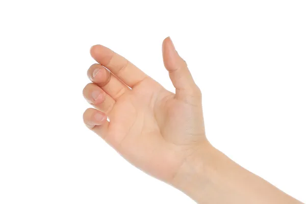 Женская рука, как держать мобильный телефон — стоковое фото