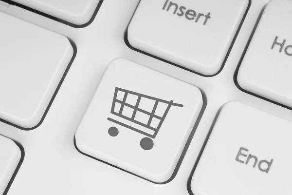 Shopping cart icon on keyboard — Stock Photo, Image