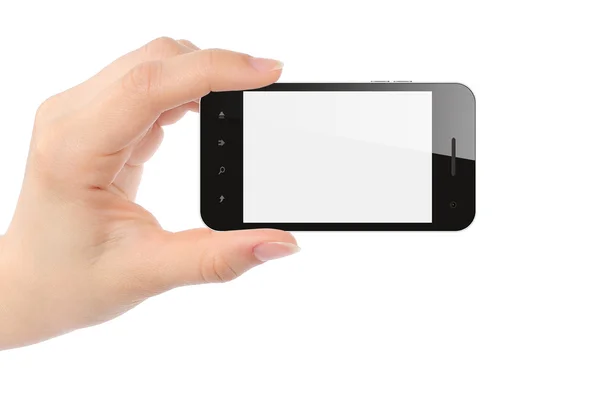 Hand houden smartphone — Stockfoto