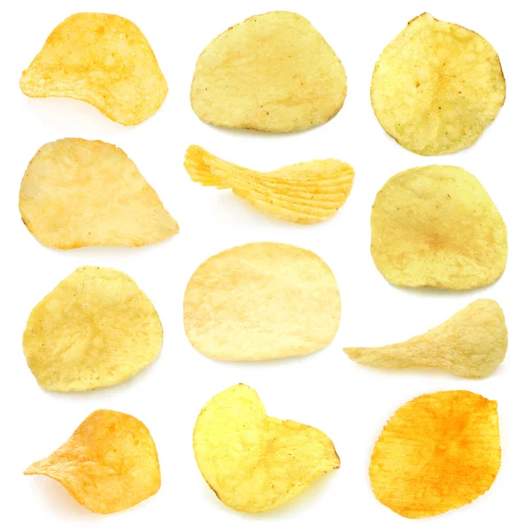 Set of potato chips — Stock Photo, Image