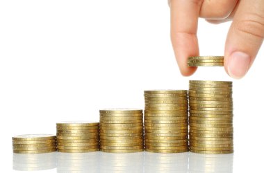 el koymak yığmak için paraları sikke