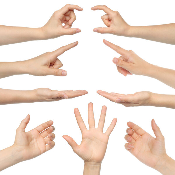 Collage of woman hands