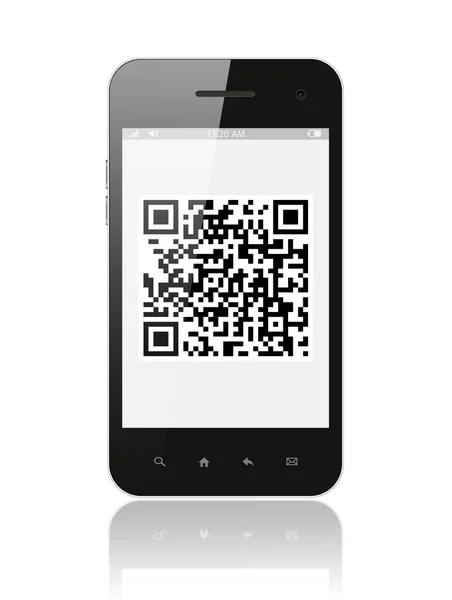 Смартфон с QR-кодом — стоковое фото