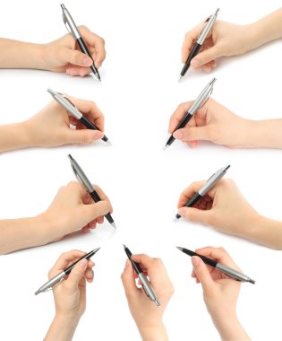 elleri kalem ile kolaj