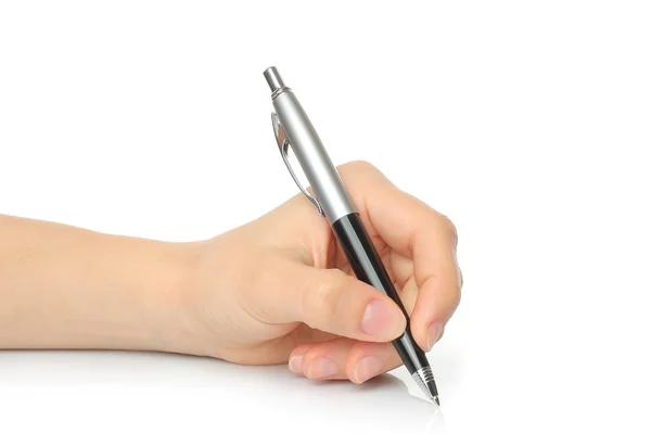 Hand met pen — Stockfoto