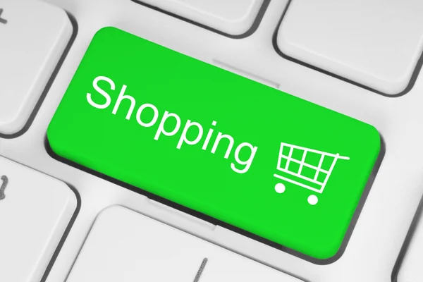 Shopping cart icon on keyboard — Stock Photo, Image