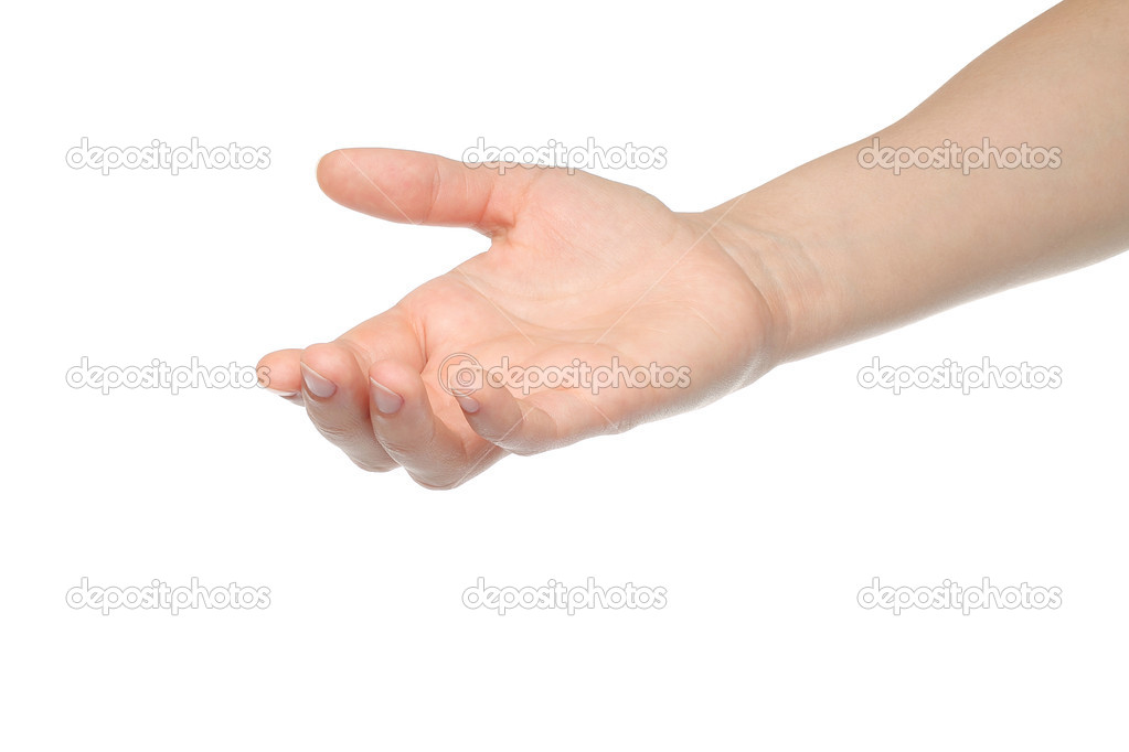 Open woman hand