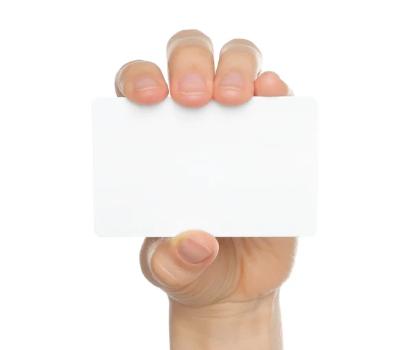 Hand holds charge card — Stock Photo, Image