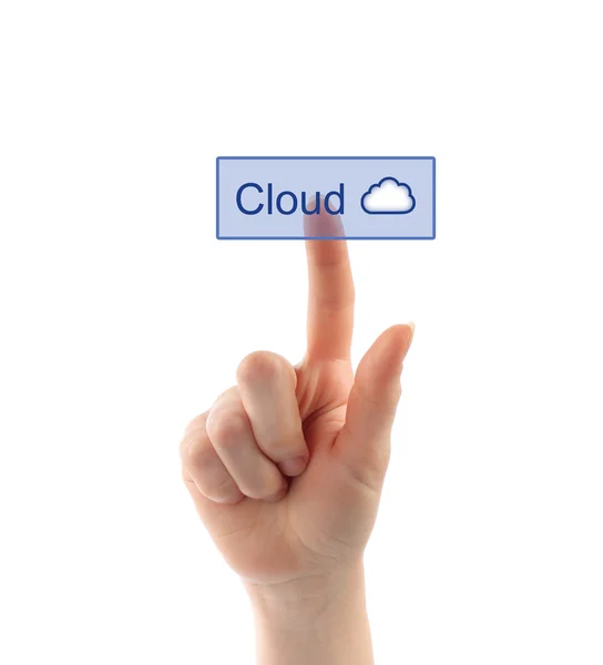 Conceito de computação em nuvem com mão Fotos De Bancos De Imagens