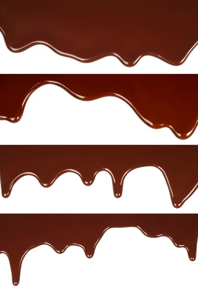 Melted chocolate dripping set — Stock Photo, Image