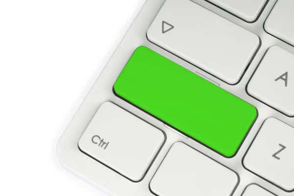 Botón verde en blanco — Foto de Stock