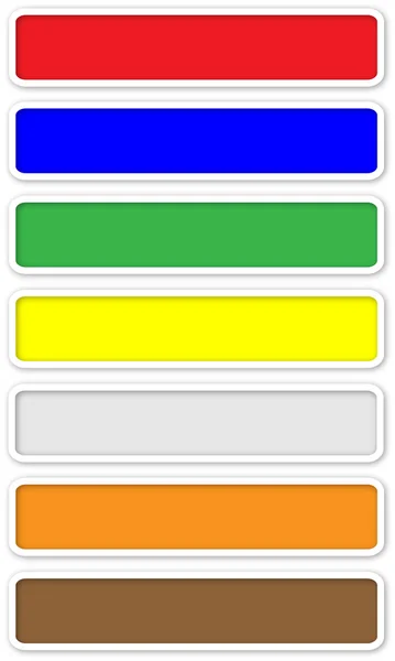 Botones web de color largo con borde blanco —  Fotos de Stock