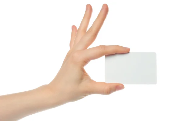 Hand holds charge card — Stock Photo, Image