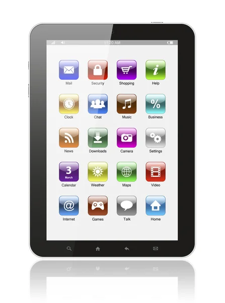 Tablet pc met pictogrammen — Stockfoto