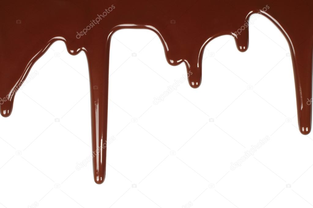 Melted chocolate dripping