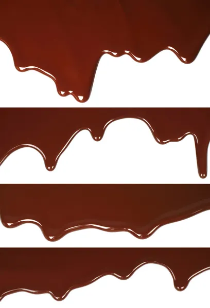 Melted chocolate dripping set — Stock Photo, Image