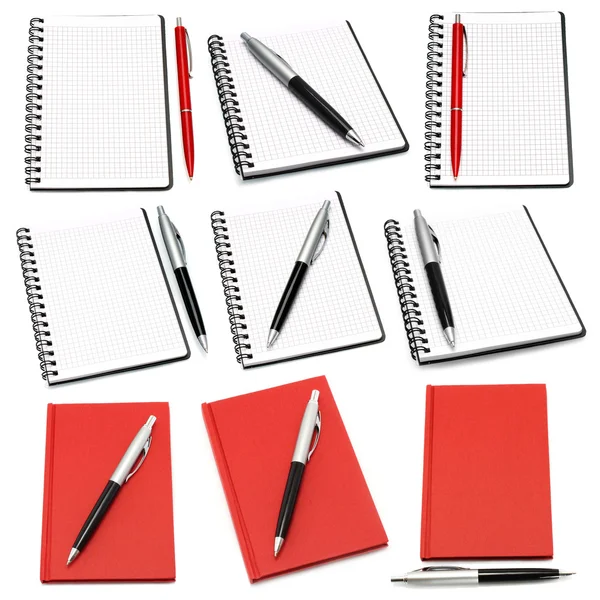 Notepads with ball pens — Stock Photo, Image