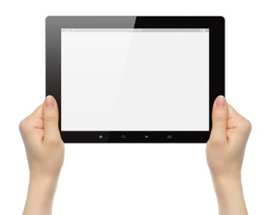tablet pc tutan kadının elleri