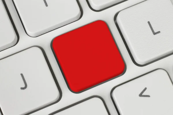 Botón rojo en blanco —  Fotos de Stock