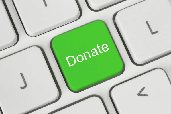 Green donate button — Stock Photo, Image