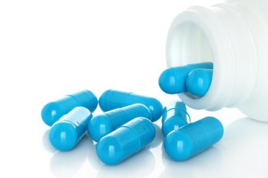 dökülen beyaz şişe hap