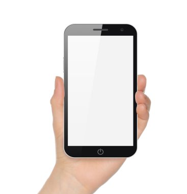 elini tutarak büyük akıllı telefon