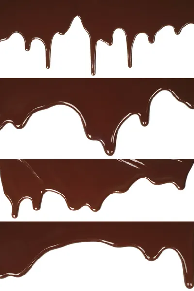 Melted chocolate dripping set — Stock Photo, Image