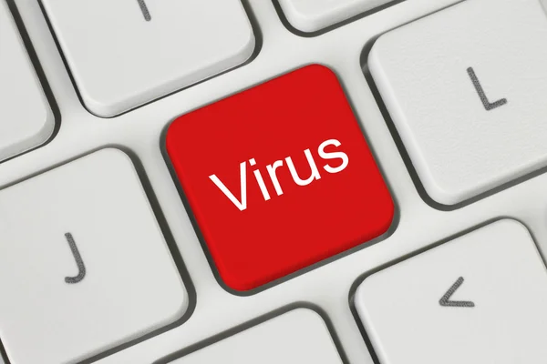 Red virus button — Stock Photo, Image