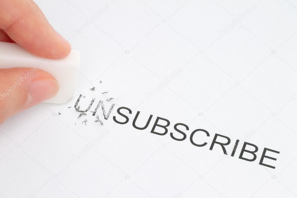 Hand erase part of the unsubscribe word