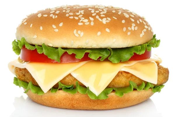 Großer Hühnerhamburger — Stockfoto