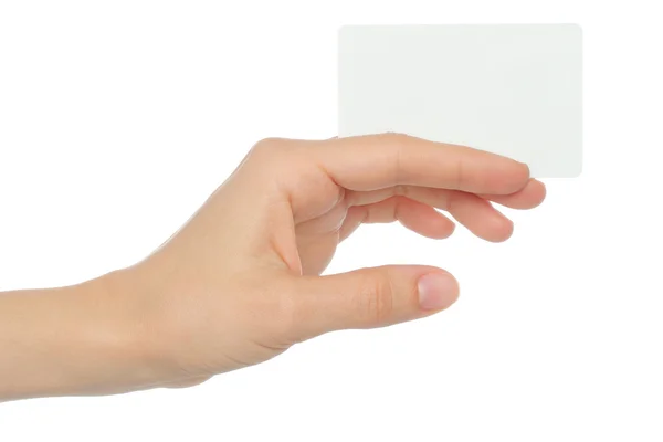 Mão detém cartão de visita — Fotografia de Stock