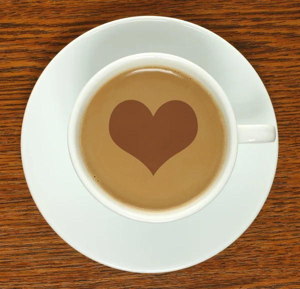 Coffee cup with heart — Stock Photo, Image