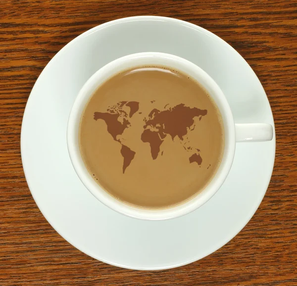 Xícara de café com mapa — Fotografia de Stock