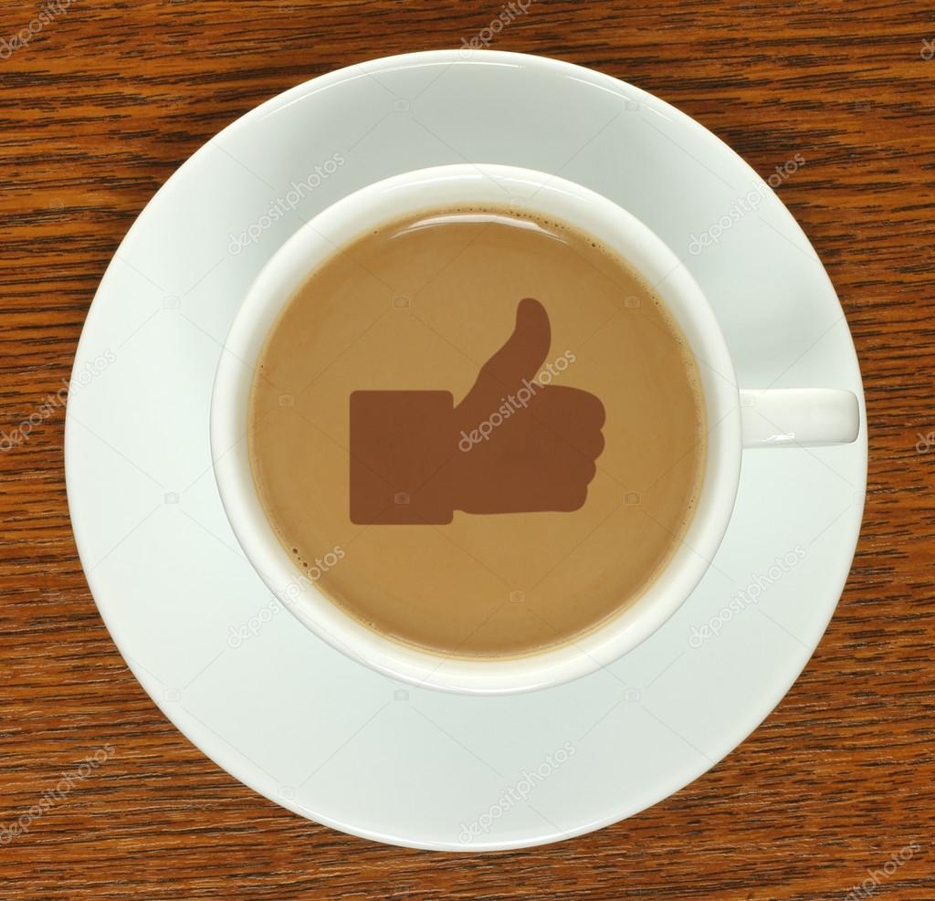 Coffee cup with thumb up