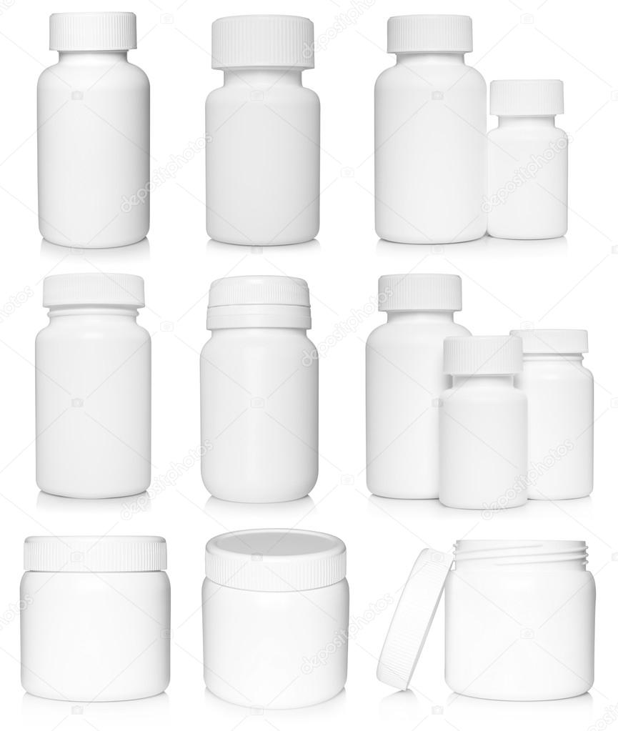 White medical containers set