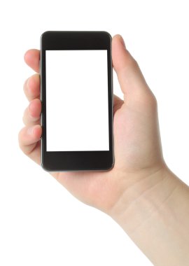 Erkek el ele tutuşan akıllı telefon